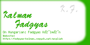 kalman fadgyas business card